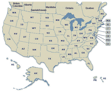 Distributor Map of the United States